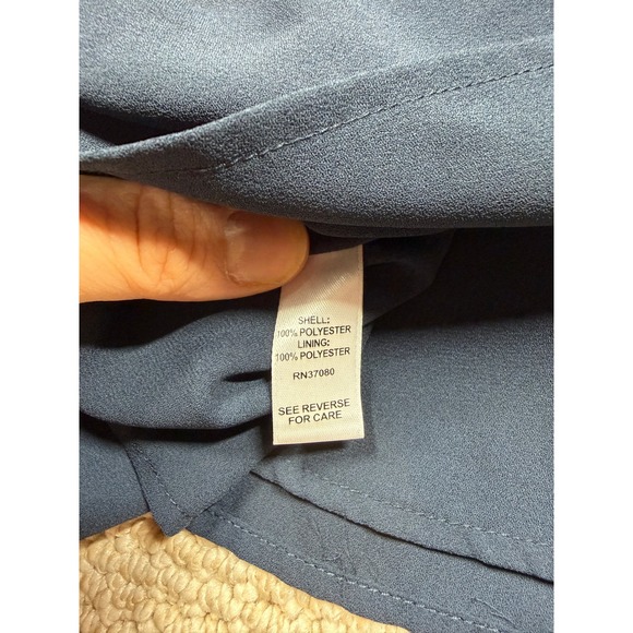 Versona Tank Top Womens Large Navy V-Neck Strappy Back Sleeveless Gauze Blouse - Picture 5 of 6